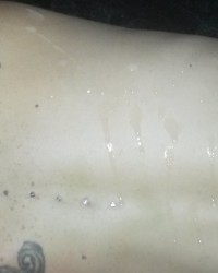 Hot cum all over my face and body photo