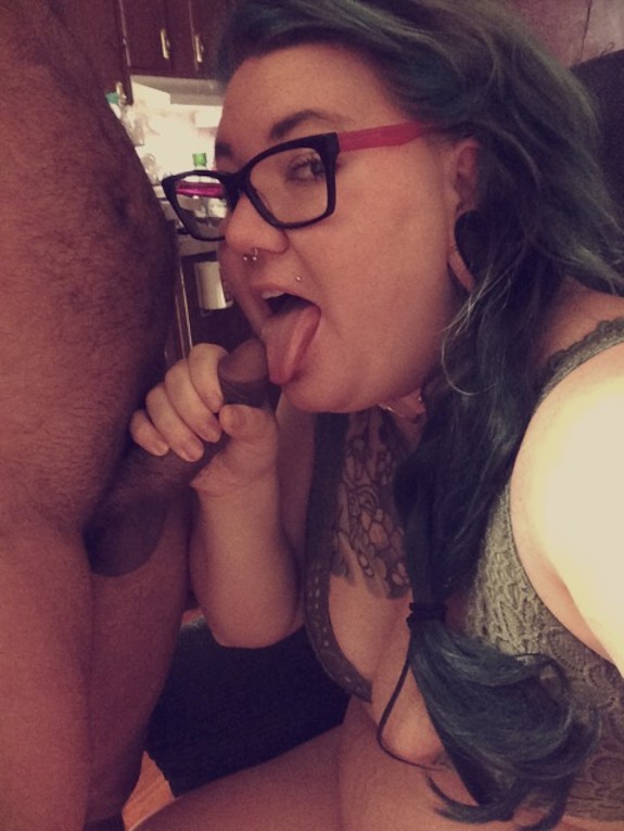 Sexy Tattooed BBW loving on some tasty cock