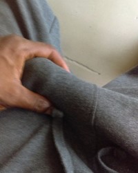Gripping wood. photo
