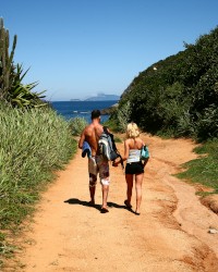 CHLOE DELAURE Anal outdoors on the beach with two cocks photo