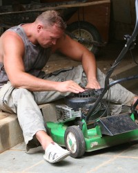 Hot asian girl makes a double penetration into the home garden photo