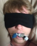 Cute amateur straight boy bound and gagged on bed