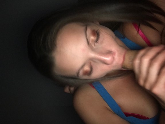 Cute brunette blowjob