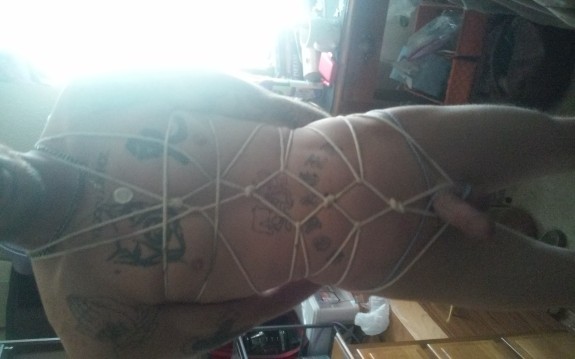 My first bdsm experience. .. All tied up!