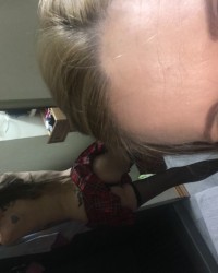 Striping school girl photo