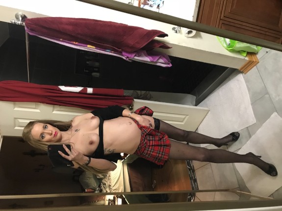 Striping school girl