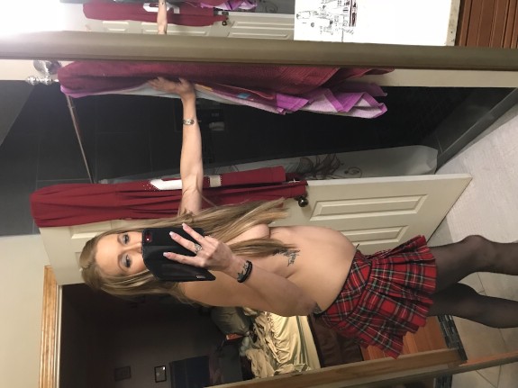 Striping school girl