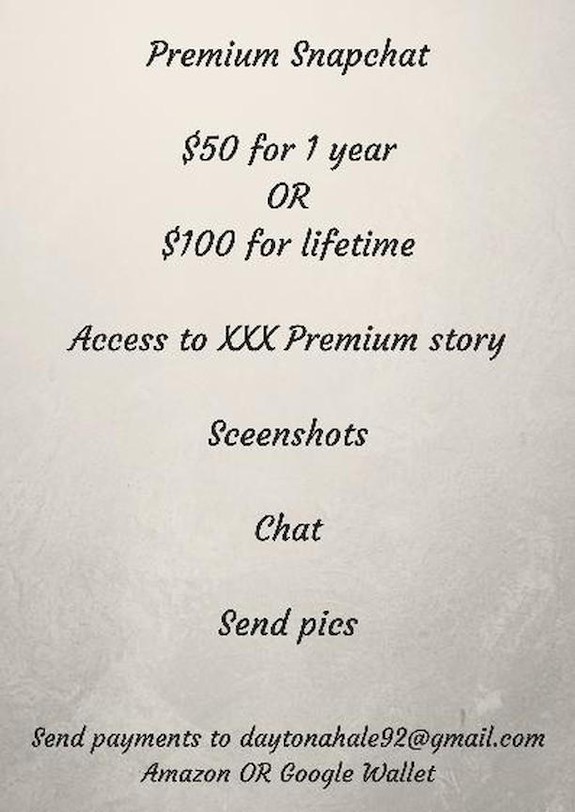 How to get my premium snapchat! I also take Paypal, message for email (=