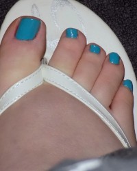 White Flip Flops photo