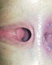 Wife's creampied pussy hole photo