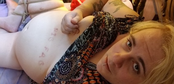 Trans girl sissy in rope.