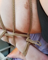 Trans girl sissy in rope. photo