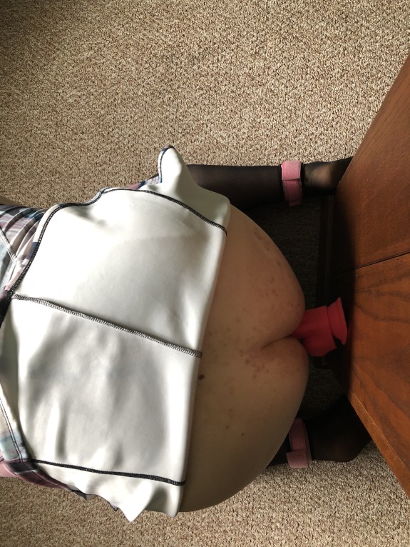 Sissy fucks herself with a dildo