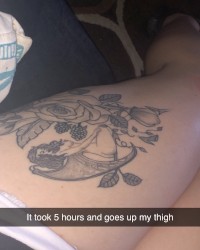 Upskirt Natural pussy on Bosses Couch photo