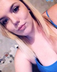 Blonde Teen in a Blue Tank Top photo