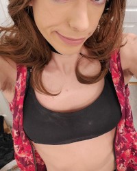 Cara shows off her sissy cock for first time photo