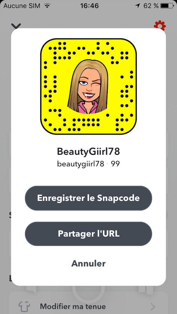 My snapchat for french photo