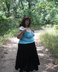 BBW walking the nature center in Texas clothed and nude photo