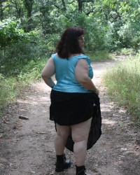 BBW walking the nature center in Texas clothed and nude photo