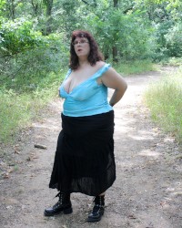 BBW walking the nature center in Texas clothed and nude photo