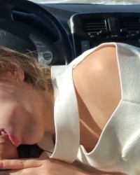 Blowjob in a car photo