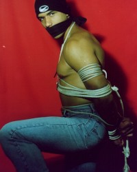 Kleber Thorres in bondage for the first time (2002) photo