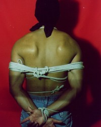 Kleber Thorres in bondage for the first time (2002) photo