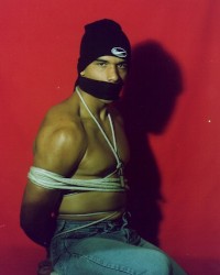Kleber Thorres in bondage for the first time (2002) photo