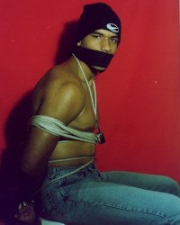 Kleber Thorres in bondage for the first time (2002) photo