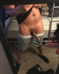 Showing my dick off while masturbating photo