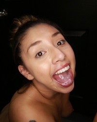 Sexy Latina Courtney Swallows Load After Load In Gloryhole photo