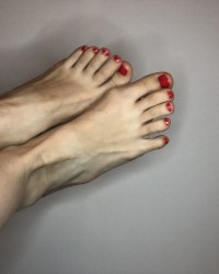 my feet and red nails photo