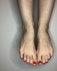 my feet and red nails photo