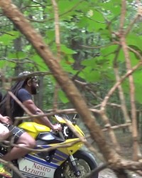 Nadia White fucks Don Whoe in the front yard photo