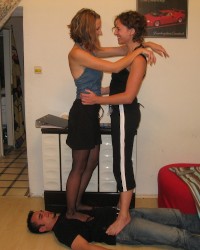multi trampling girls photo