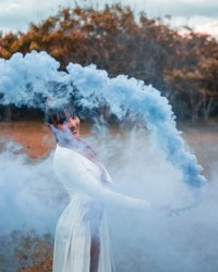 Smoke girl photo