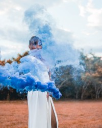 Smoke girl photo