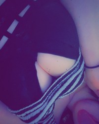 Black laced bra photo
