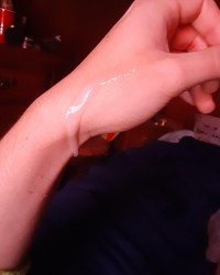 Cumshots on hands/ showing a little D photo