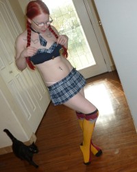 Sexy Blue School Outfit photo