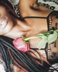 Classy ebony teen with Rose photo