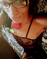 Classy ebony teen with Rose photo