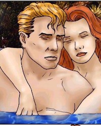 beach waterfall hot spring photo