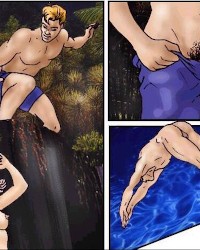 beach waterfall hot spring photo