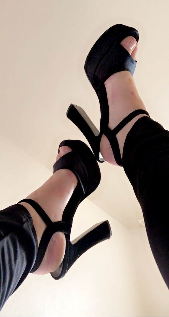 Let me step on you in high heels while I wear a cute strawberry outfit 💗