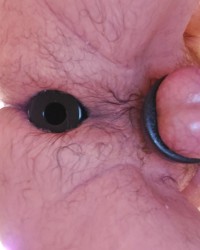 Cock locked and plugged photo