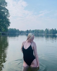 Skinny dipping in the morning photo