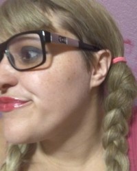 Sexy in pink makeup on photo