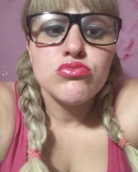 Sexy in pink makeup on photo