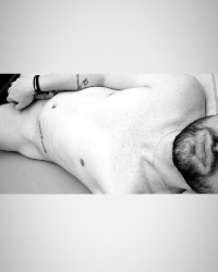 Gay picture B&W underwear naked boy sex dick playing handjob body piercings photo